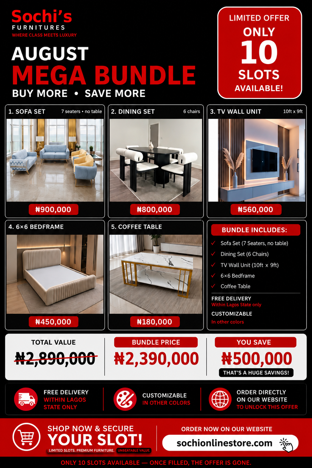 Sochi’s Prestige Home Bundle – ₦1.39M Package